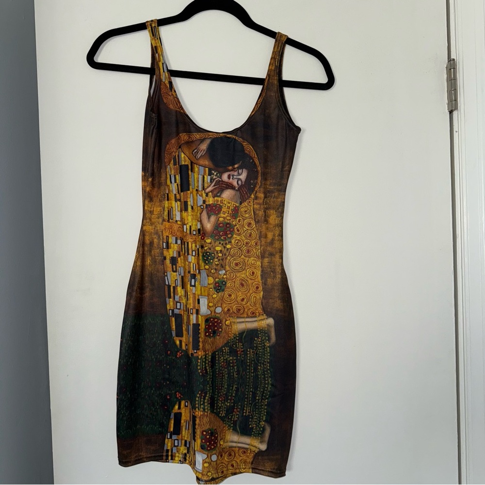 Blackmilk Gustav Klimt Der Kuss the kiss Sleeveless Bodycon Dress small